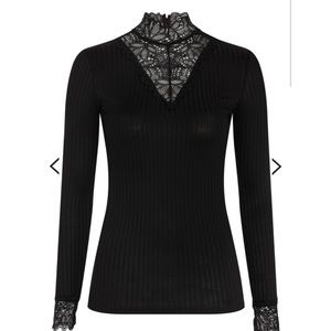 Topshop Black Long Sleeve Blouse